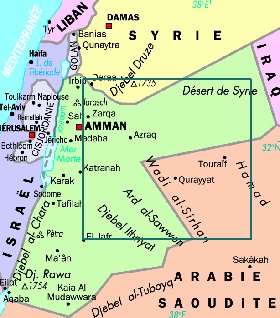 mapa de Jordania em frances