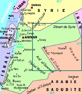 mapa de Jordania em frances