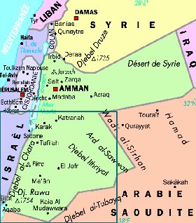 mapa de Jordania em frances