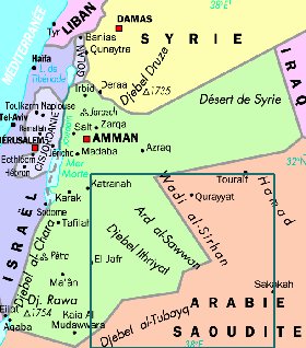 mapa de Jordania em frances