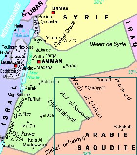 mapa de Jordania em frances