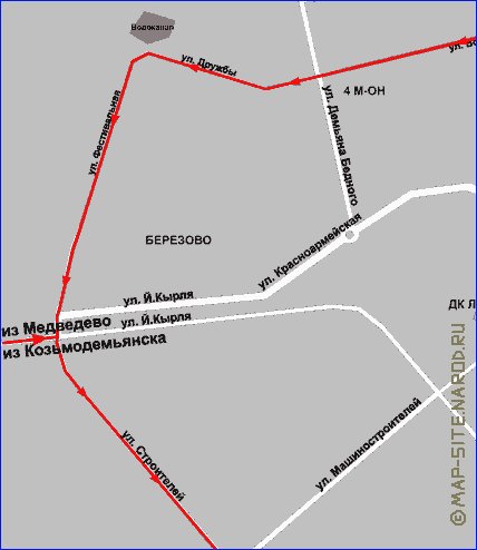 Transport carte de Iochkar-Ola