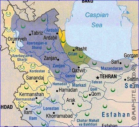 Administrativa mapa de Irao