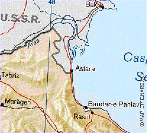 carte de Iran en anglais