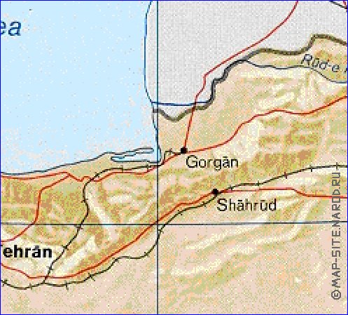 carte de Iran en anglais