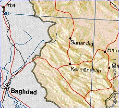 carte de Iran en anglais