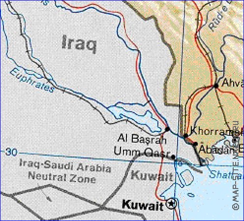 carte de Iran en anglais