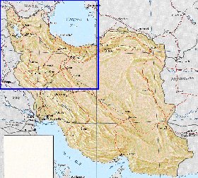 carte de Iran en anglais