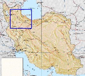carte de Iran en anglais