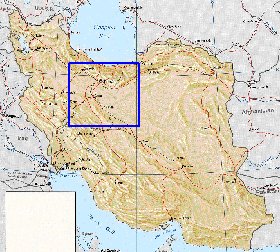 carte de Iran en anglais