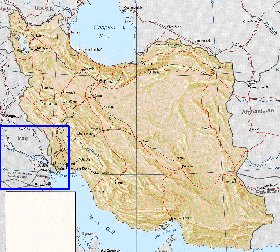 carte de Iran en anglais