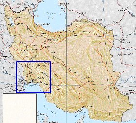 carte de Iran en anglais