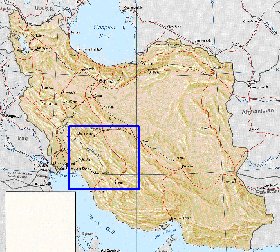 carte de Iran en anglais