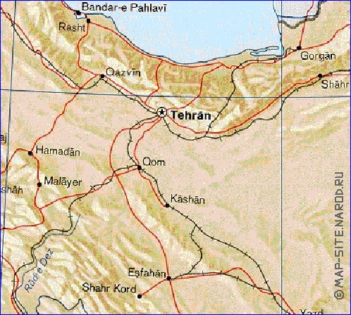 carte de Iran en anglais