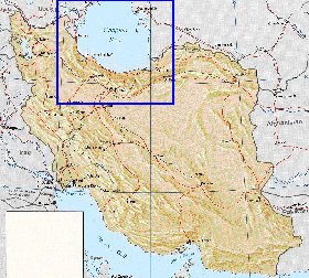 carte de Iran en anglais