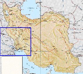 carte de Iran en anglais