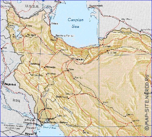 carte de Iran en anglais