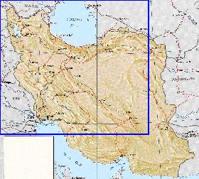 carte de Iran en anglais