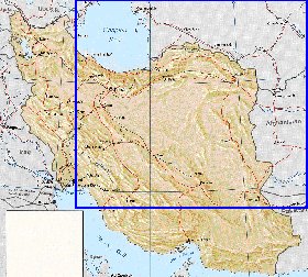 carte de Iran en anglais