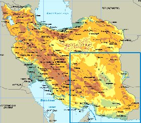 Physique carte de Iran