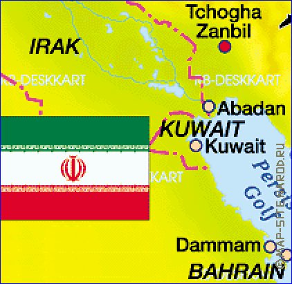 carte de Iran en allemand
