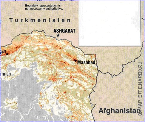 carte de de la densite de population Iran