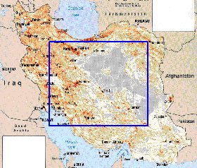 carte de de la densite de population Iran