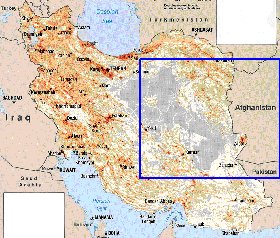 carte de de la densite de population Iran