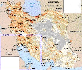 carte de de la densite de population Iran