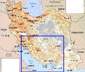 carte de de la densite de population Iran