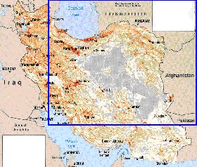 carte de de la densite de population Iran