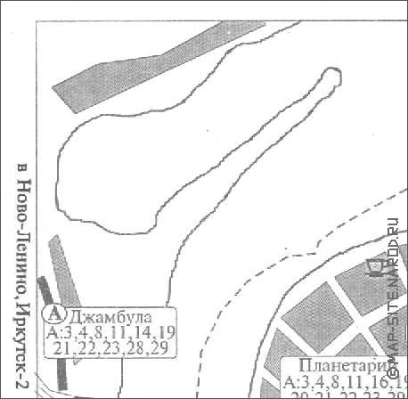 Transporte mapa de Irkutsk