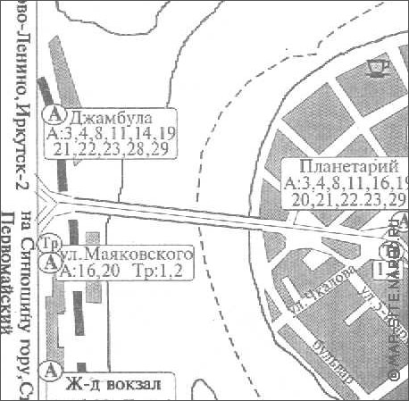 Transport carte de Irkoutsk