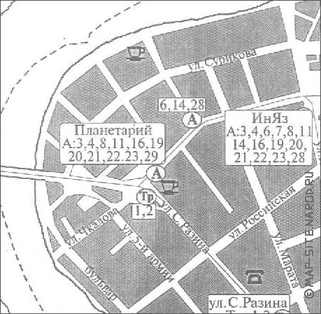 Transporte mapa de Irkutsk