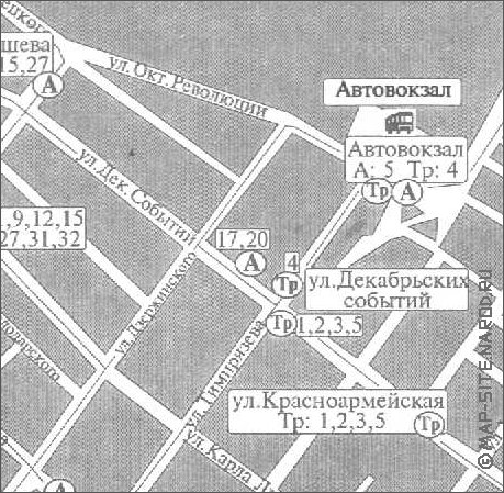 Transport carte de Irkoutsk