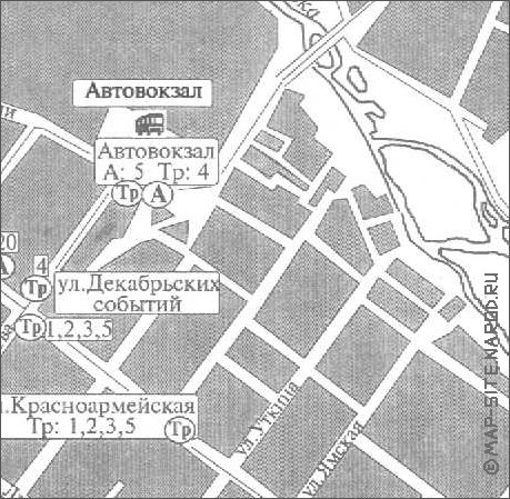 Transport carte de Irkoutsk