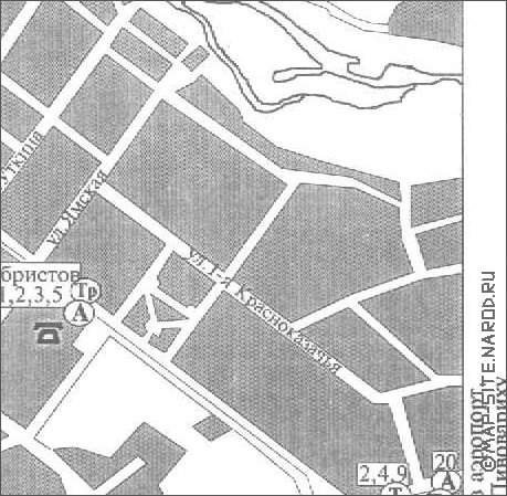 Transport carte de Irkoutsk