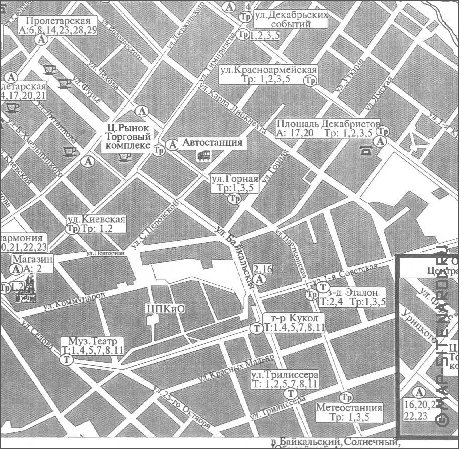 Transport carte de Irkoutsk