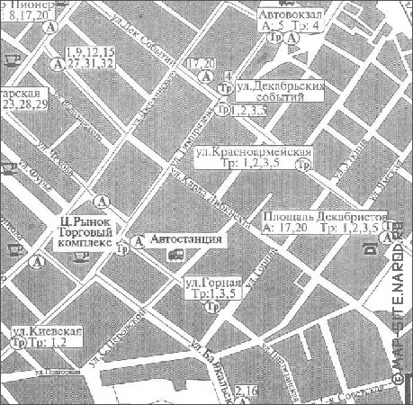 Transporte mapa de Irkutsk