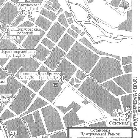 Transporte mapa de Irkutsk