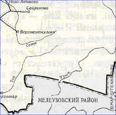 Карта мелеузовского района с деревнями и дорогами подробная