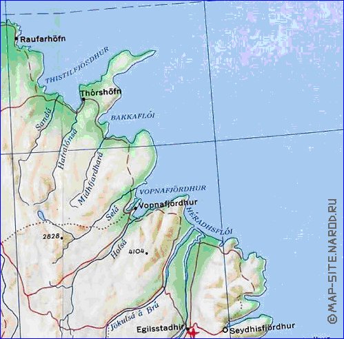 carte de Islande en anglais