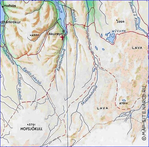 carte de Islande en anglais