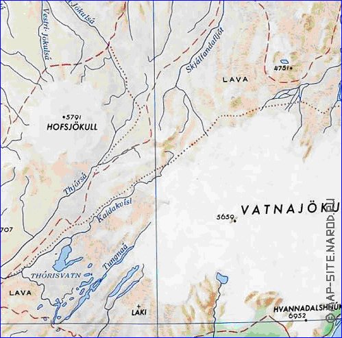 carte de Islande en anglais