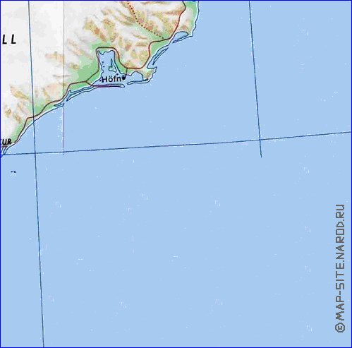 carte de Islande en anglais