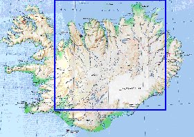 carte de Islande en anglais