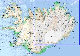 carte de Islande en anglais