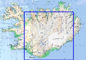 carte de Islande en anglais