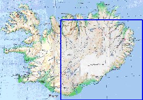 carte de Islande en anglais