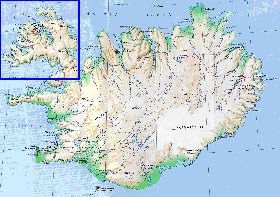 carte de Islande en anglais